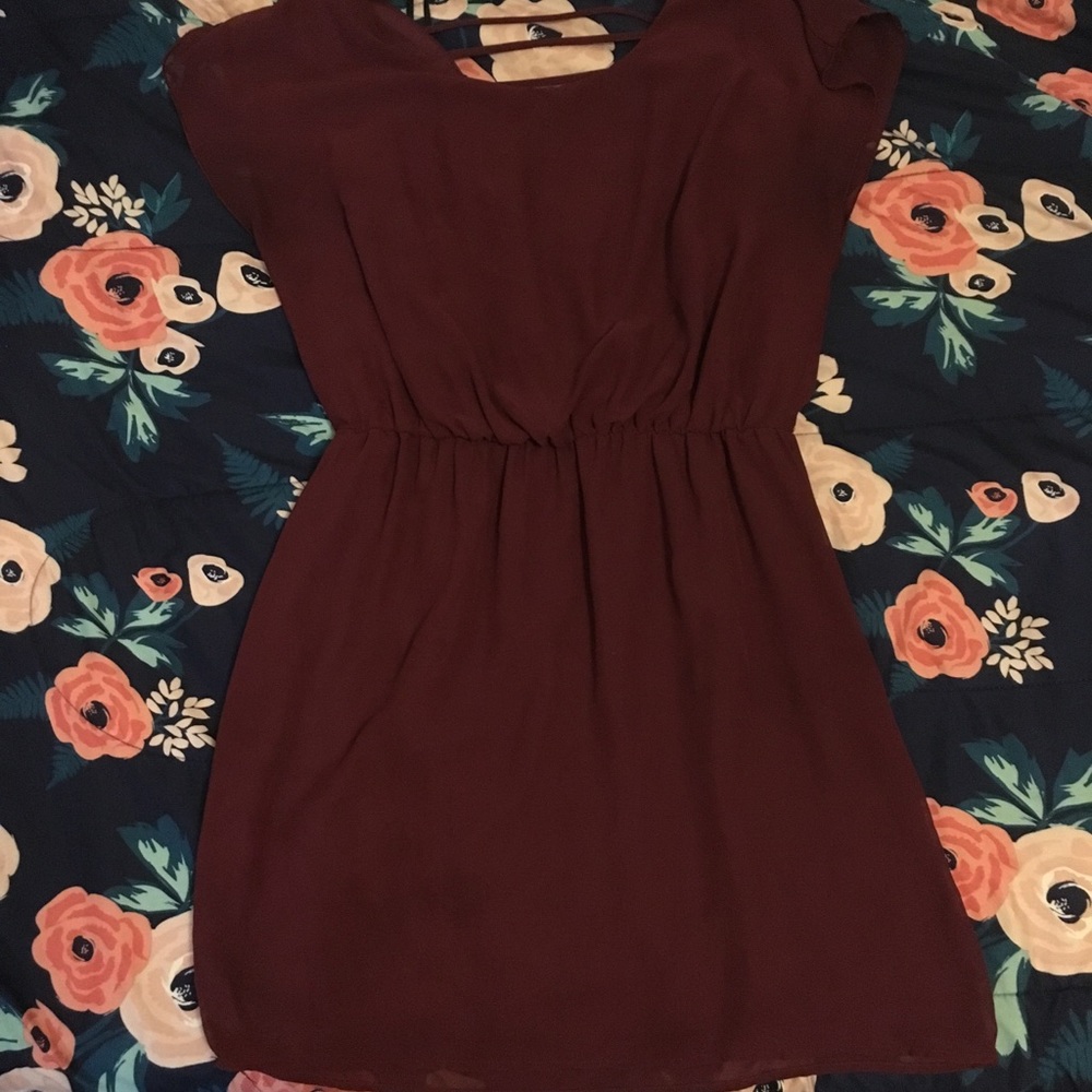 Wine colored short dress